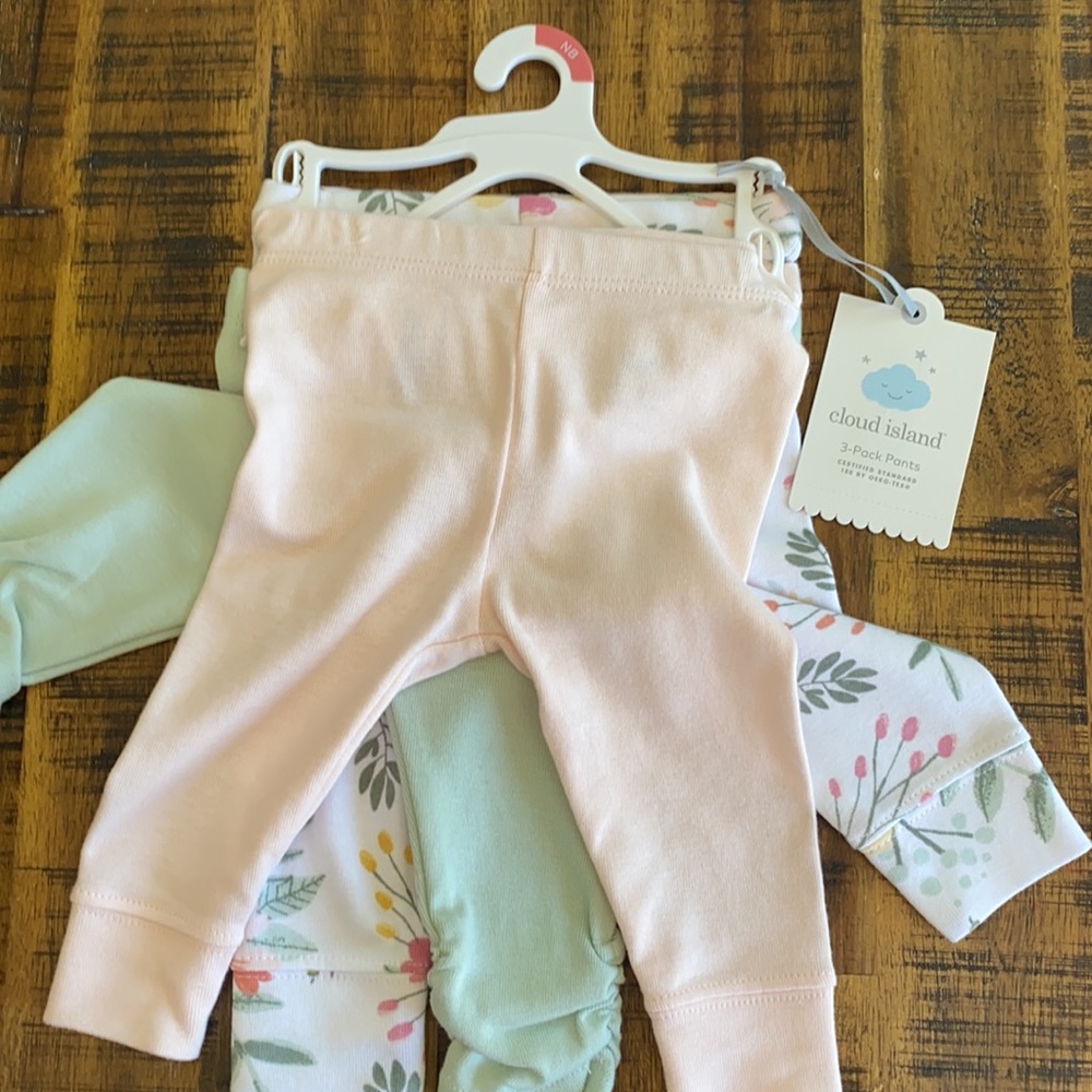 Cloud island bundle of 3 pack pants and 2 headbands